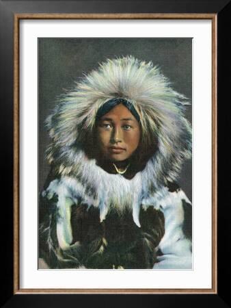 Alaska, View of Obleka, an Eskimo Native Girl in Costume' Art Print -  Lantern Press | Art.com