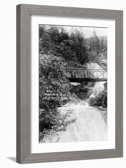 Alaska - View of Pitch Fork Falls along White Pass and Yukon Route-Lantern Press-Framed Art Print