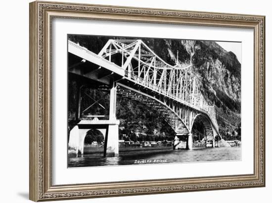 Alaska - View of the Douglas Bridge-Lantern Press-Framed Art Print