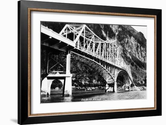 Alaska - View of the Douglas Bridge-Lantern Press-Framed Art Print