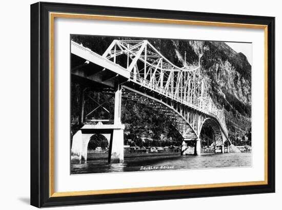 Alaska - View of the Douglas Bridge-Lantern Press-Framed Art Print