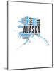 Alaska Word Cloud Map-NaxArt-Mounted Art Print
