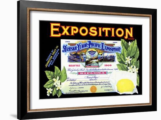 Alaska-Yukon-Pacific Exposition Lemons-null-Framed Art Print