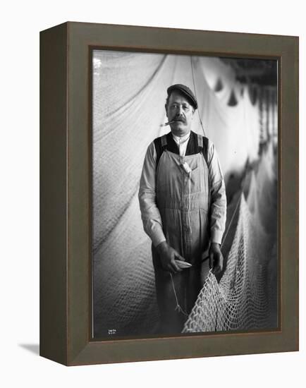 Alaskan Fisherman with Fishing Net, 1916-null-Framed Premier Image Canvas