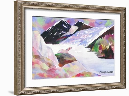 Alaskan sea lion-Neela Pushparaj-Framed Giclee Print