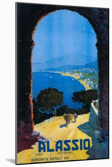 Alassio, Italy - West Italian Riviera Travel Poster - Alassio, Italy-Lantern Press-Mounted Art Print