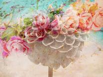 A Dreamy Romantic Floral Montage of a Pon Pon Dahlia with Roses, Photography, Many Layer Work-Alaya Gadeh-Photographic Print
