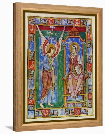 Albani Psalter, Annunciation, 1121-1146-Romanesque-Framed Premier Image Canvas