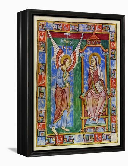 Albani Psalter, Annunciation, 1121-1146-Romanesque-Framed Premier Image Canvas