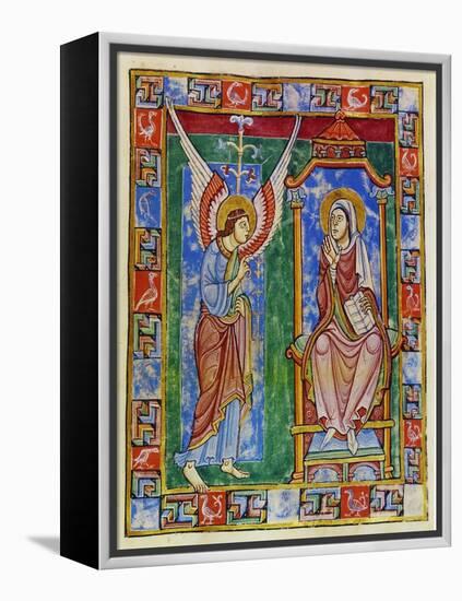 Albani Psalter, Annunciation, 1121-1146-Romanesque-Framed Premier Image Canvas