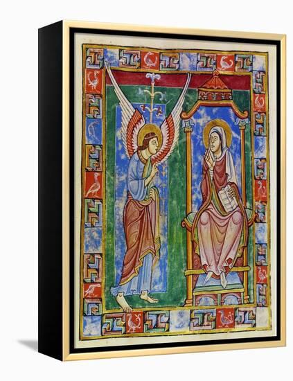 Albani Psalter, Annunciation, 1121-1146-Romanesque-Framed Premier Image Canvas