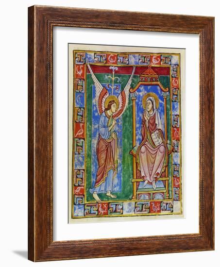 Albani Psalter, Annunciation, 1121-1146-Romanesque-Framed Giclee Print