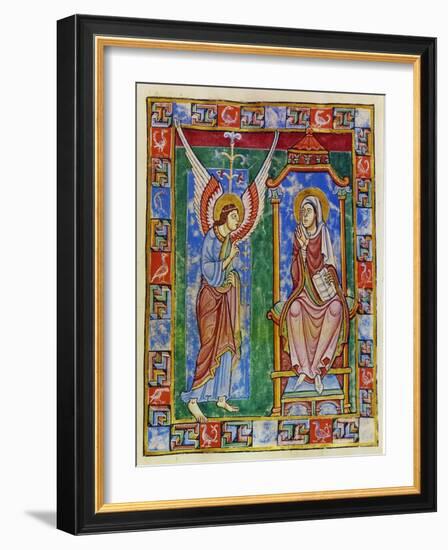 Albani Psalter, Annunciation, 1121-1146-Romanesque-Framed Giclee Print
