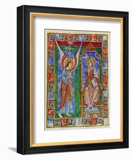 Albani Psalter, Annunciation, 1121-1146-Romanesque-Framed Giclee Print