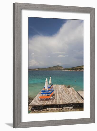 Albania, Albanian Riviera, Ksamil, Town Beachfront-Walter Bibikow-Framed Photographic Print