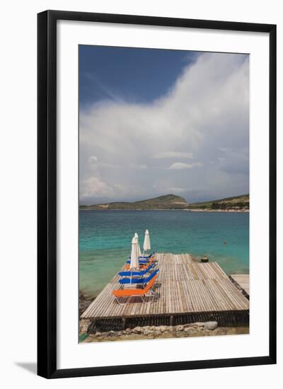 Albania, Albanian Riviera, Ksamil, Town Beachfront-Walter Bibikow-Framed Photographic Print