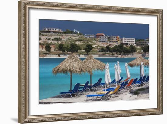 Albania, Albanian Riviera, Ksamil, Town Beachfront-Walter Bibikow-Framed Photographic Print