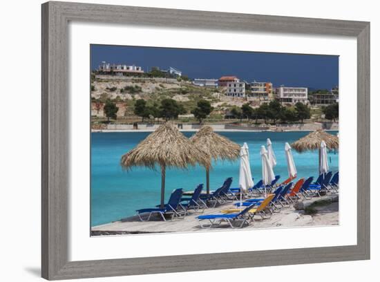 Albania, Albanian Riviera, Ksamil, Town Beachfront-Walter Bibikow-Framed Photographic Print