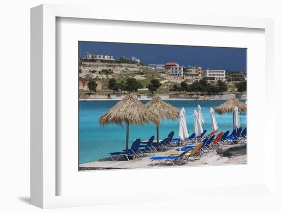 Albania, Albanian Riviera, Ksamil, Town Beachfront-Walter Bibikow-Framed Photographic Print