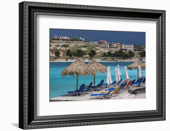 Albania, Albanian Riviera, Ksamil, Town Beachfront-Walter Bibikow-Framed Photographic Print