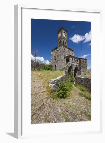 Albania, Gjirokastra, Castle Clock Tower-Walter Bibikow-Framed Photographic Print