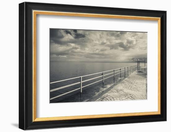 Albania, Lake Ohrid, Pogradec, Lake Ohrid, Pier View-Walter Bibikow-Framed Photographic Print