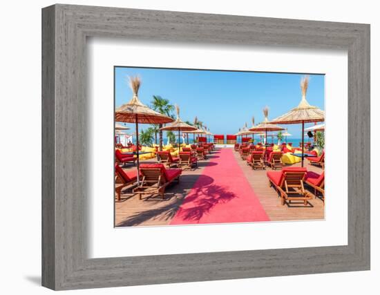 Albanian Beach Bar-Richard Silver-Framed Photographic Print