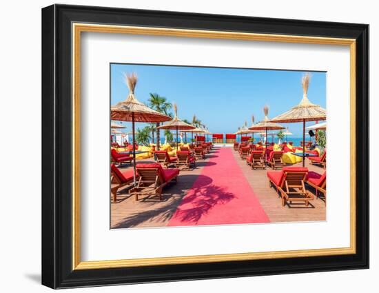 Albanian Beach Bar-Richard Silver-Framed Photographic Print