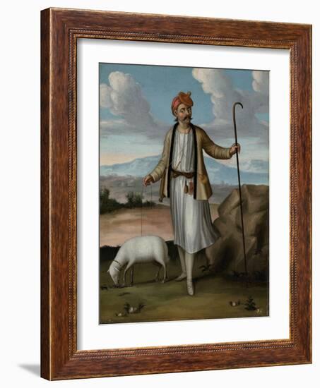 Albanian Herdsman-Jean Baptiste Vanmour-Framed Art Print