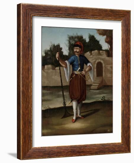 Albanian Soldier-Jean Baptiste Vanmour-Framed Art Print