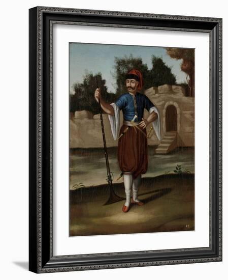 Albanian Soldier-Jean Baptiste Vanmour-Framed Art Print