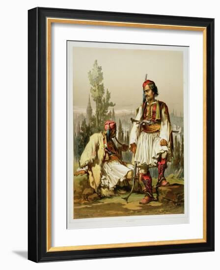 Albanians, Mercenaries in the Ottoman Army, Published by Lemercier, 1857-Amadeo Preziosi-Framed Giclee Print