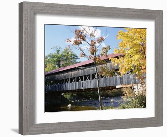 Albany Covered Bridge Over Swift River, Kangamagus Highway, New Hampshire, USA-Fraser Hall-Framed Photographic Print