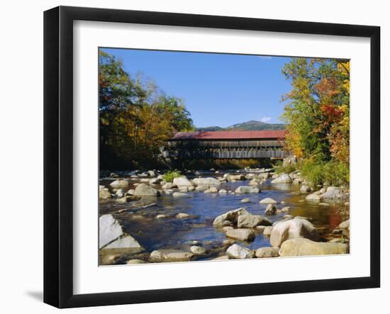 Albany Covered Bridge, Swift River, Kangamagus Highway, New Hampshire, USA-Fraser Hall-Framed Photographic Print