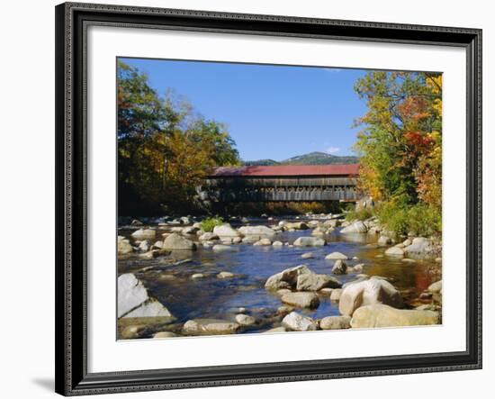 Albany Covered Bridge, Swift River, Kangamagus Highway, New Hampshire, USA-Fraser Hall-Framed Photographic Print