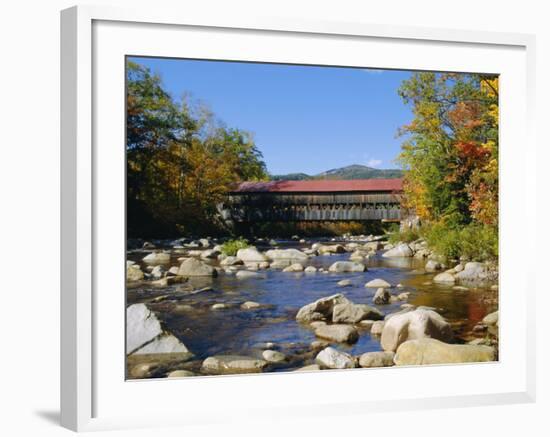 Albany Covered Bridge, Swift River, Kangamagus Highway, New Hampshire, USA-Fraser Hall-Framed Photographic Print