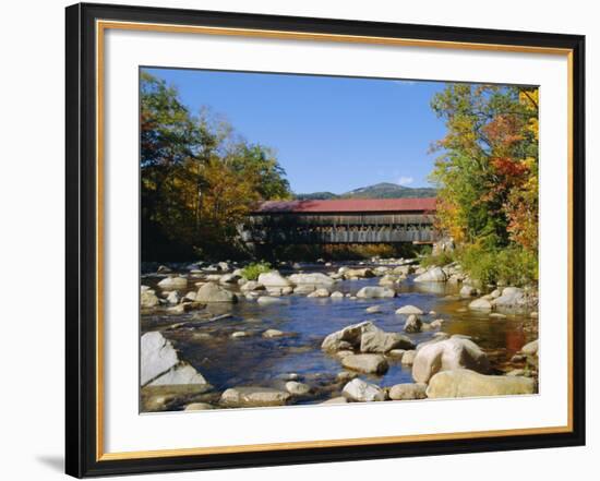 Albany Covered Bridge, Swift River, Kangamagus Highway, New Hampshire, USA-Fraser Hall-Framed Photographic Print