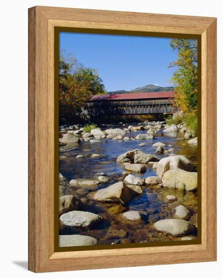 Albany Covered Bridge, Swift River, Kangamagus Highway, New Hampshire, USA-Fraser Hall-Framed Premier Image Canvas