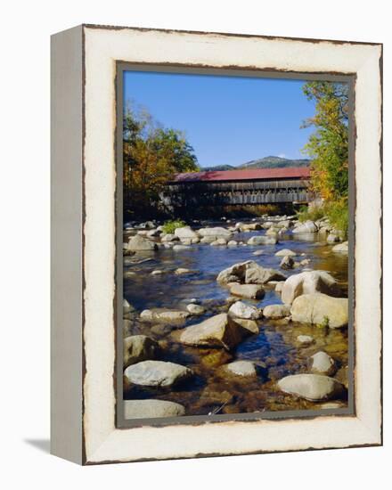 Albany Covered Bridge, Swift River, Kangamagus Highway, New Hampshire, USA-Fraser Hall-Framed Premier Image Canvas