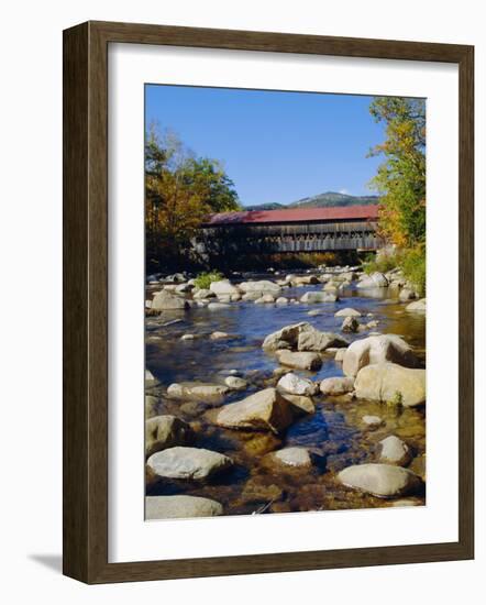 Albany Covered Bridge, Swift River, Kangamagus Highway, New Hampshire, USA-Fraser Hall-Framed Photographic Print