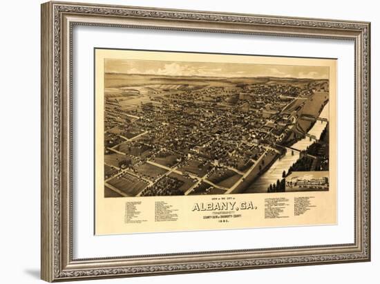 Albany, Georgia - Panoramic Map-Lantern Press-Framed Art Print