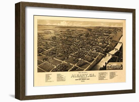 Albany, Georgia - Panoramic Map-Lantern Press-Framed Art Print