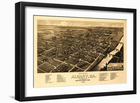 Albany, Georgia - Panoramic Map-Lantern Press-Framed Art Print