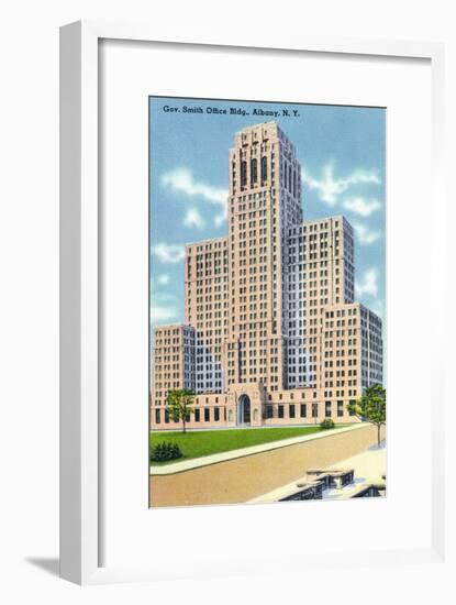 Albany, New York - Exterior View of the Gov Smith Office Building-Lantern Press-Framed Art Print