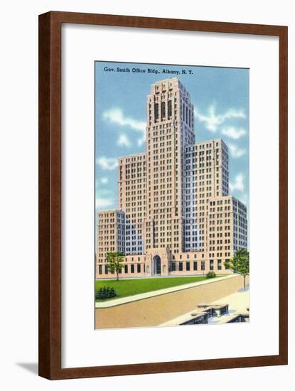 Albany, New York - Exterior View of the Gov Smith Office Building-Lantern Press-Framed Art Print