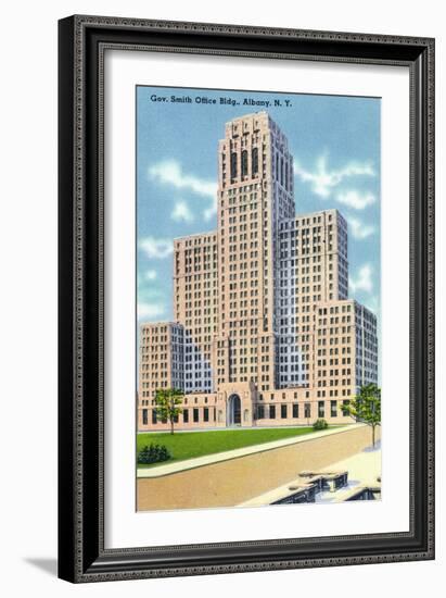 Albany, New York - Exterior View of the Gov Smith Office Building-Lantern Press-Framed Art Print