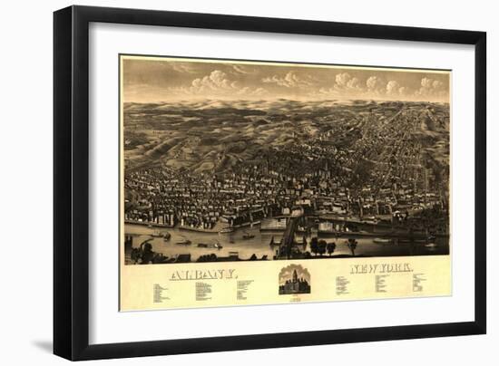 Albany, New York - Panoramic Map-Lantern Press-Framed Art Print