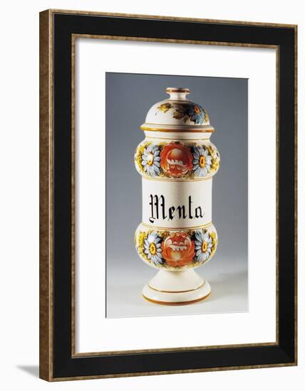 Albarello for Keeping Mint with Floral Decoration-null-Framed Giclee Print