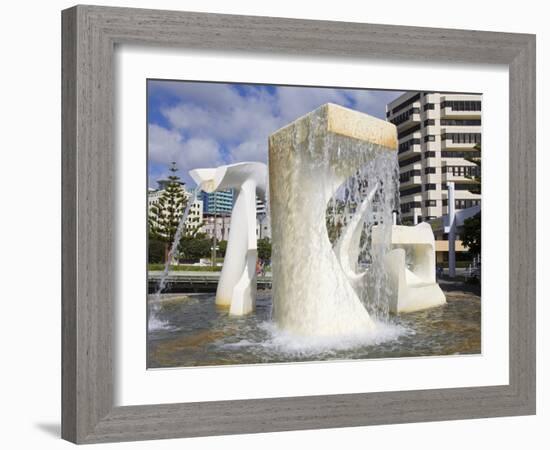 Albatross Fountain by Tanya Ashley in Frank Kitts Park, Wellington, North Island, New Zealand, Paci-Richard Cummins-Framed Photographic Print