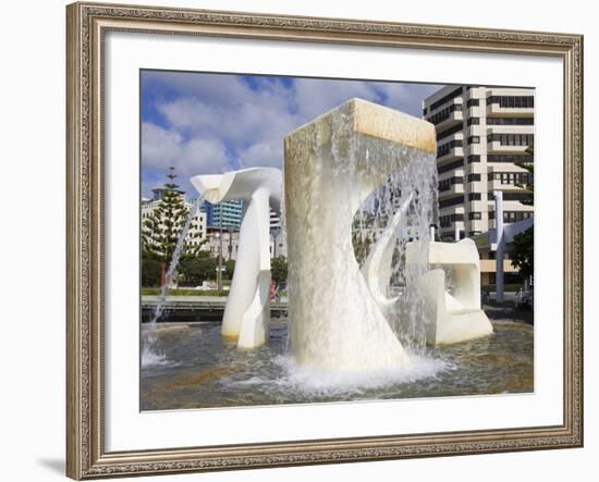 Albatross Fountain by Tanya Ashley in Frank Kitts Park, Wellington, North Island, New Zealand, Paci-Richard Cummins-Framed Photographic Print